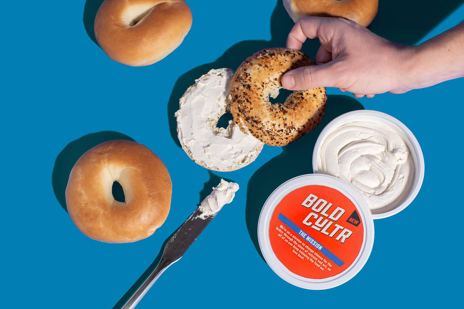 Bold Cultr cream cheese with bagels